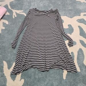 Old Navy Stripe Long Sleeve Swing Dress Medium